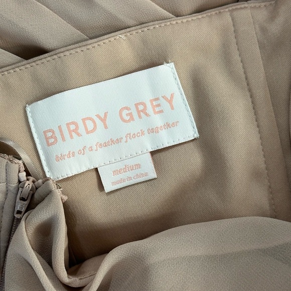 Birdy Grey Kira Chiffon Dress Taupe Formal Gown Bridesmaid Prom Dress - Picture 11 of 12